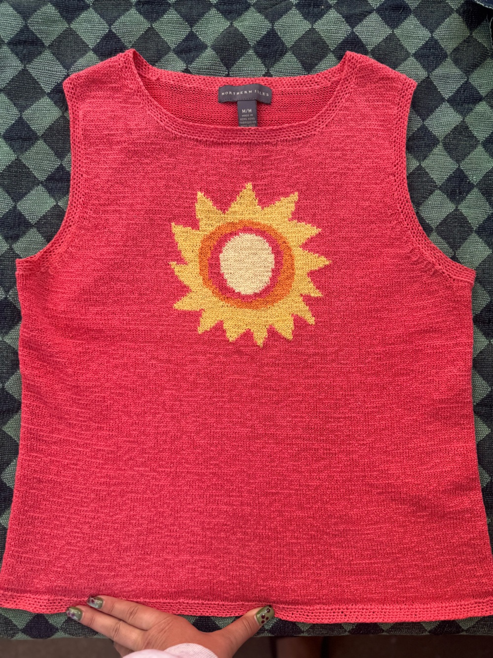 Y2K Coral Knit Tank Top